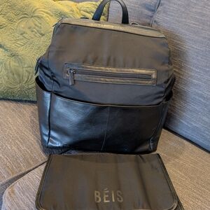 BEIS Black Baby Bag with Leather Accents
